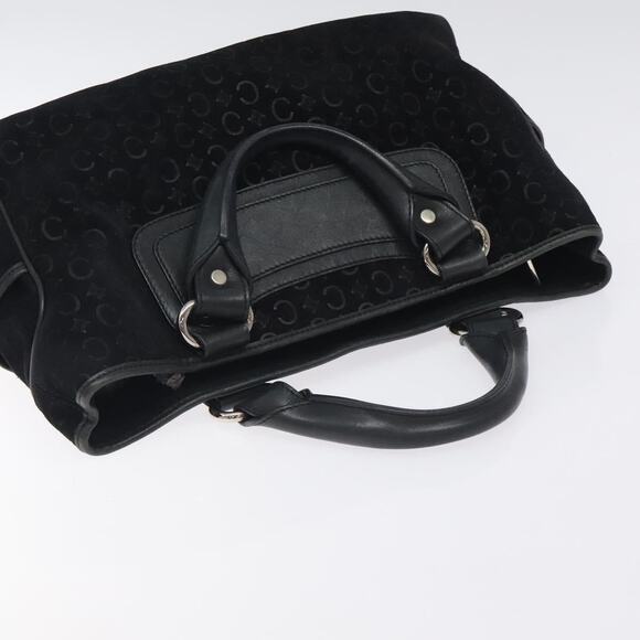 CELINE C Macadam Canvas Boogie Bag Hand Bag Black Silver - Picture 6 of 12